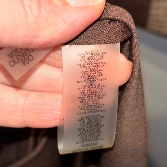 Calvin Klein 2Pc Brown & Plaid Faux Suede Dress,  Matching Duster Sz8 NWT Career - Picture 10 of 12